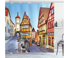 Colorful Street Houses Shower Curtain
