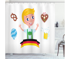 Bavarian Boy Oktoberfest Shower Curtain