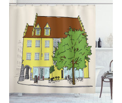 Old Building in Lindau Shower Curtain