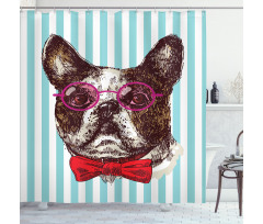 Pop Art Bulldog Sketch Shower Curtain