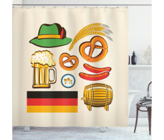 Wheat Beer Pretzels Shower Curtain