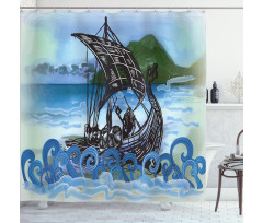 Drekar Boat Warrior Sea Shower Curtain