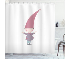 Cartoon Gnome Under Rain Shower Curtain
