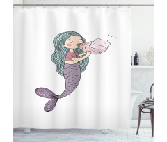 Fairy Girl Seashell Shower Curtain