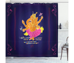 Elephant Illustration Shower Curtain