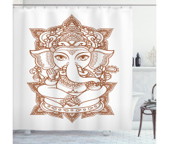 Asian Figure Symbol Boho Shower Curtain