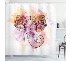 Oriental Wisdom Figure Theme Shower Curtain