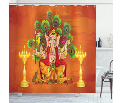 Asian Throne and Peacock Shower Curtain