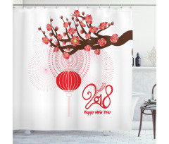 Cherry Branch Lantern Shower Curtain