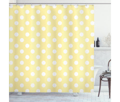 Retro Polka Dots Yellow Shower Curtain