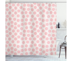 Hand Drawn Dots in Pink Shower Curtain