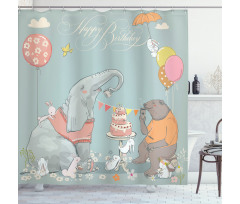 Elephant Hares Shower Curtain