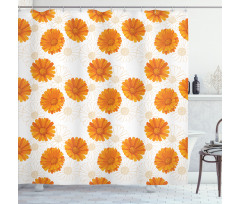 Calendula Flowers Shower Curtain