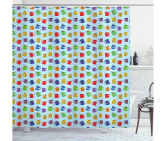 Colorful Mugs Hot Drink Shower Curtain
