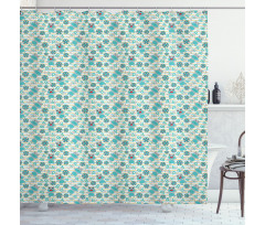 Cartoon Style Hippo Boy Shower Curtain