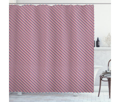 Mosaic Grid Pattern Shower Curtain