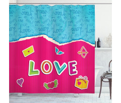 Romantic Cartoon Elements Shower Curtain