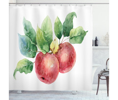 Green Leaves and Fruits Shower Curtain