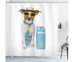 Traveler Funny Dog Design Shower Curtain