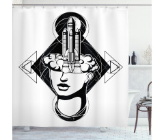 Woman Rocket Shower Curtain
