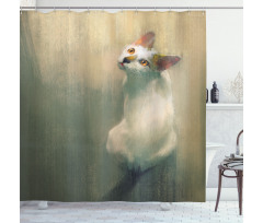 Watercolor Young Kitten Shower Curtain