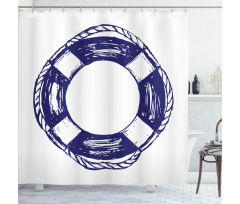 Sketch Life Buoy Shower Curtain