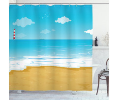 Sandy Beach Ocean Shower Curtain