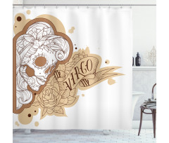 Gothic Lady Skull Shower Curtain