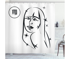Woman with Stars Shower Curtain