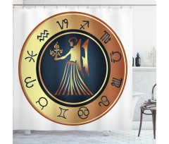 Signs Circle Woman Shower Curtain