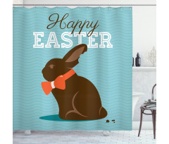 Chocolate Bunny with Bow Shower Curtain
