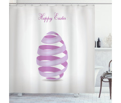 Ornate Ribbon Egg Shape Shower Curtain