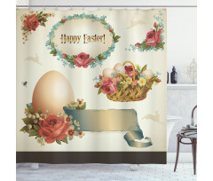 Romantic Flower Basket Shower Curtain