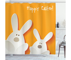 Happy Easter Bunnies Shower Curtain