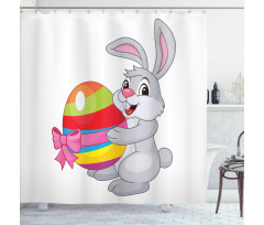 Cartoon Rabbit Shower Curtain