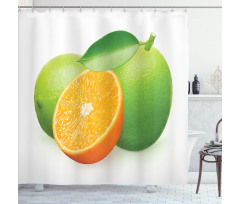 Lime Orange Design Shower Curtain