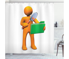 Man and Folder Shower Curtain