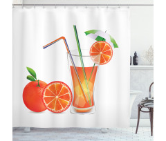 Orange Juice Glass Shower Curtain