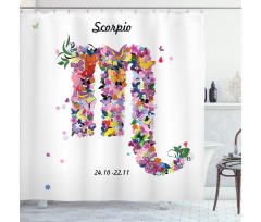 Floral Butterfly Shower Curtain