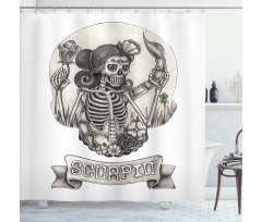 Skeleton Woman Shower Curtain