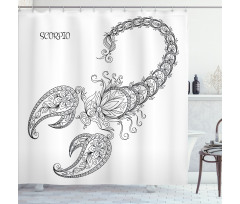 Floral Tattoo Shower Curtain