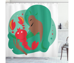 Woman Portrait Shower Curtain