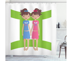Twin Girls Teens Shower Curtain