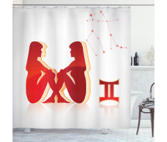 Women and Stars Shower Curtain