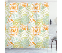 Abstract Retro Flowers Shower Curtain