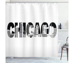 City in Letters Shower Curtain