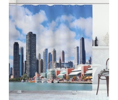 Cloudy Sky City Shower Curtain