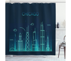 Blue Panorama Shower Curtain