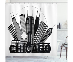 City in Circle Shower Curtain