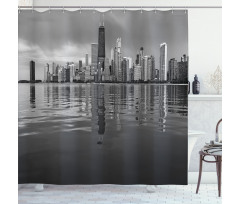 Harbor Coastal Town Shower Curtain